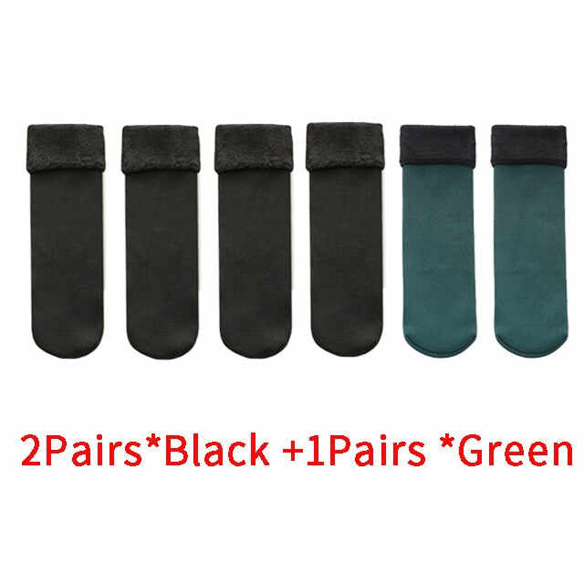 Buy 1 (2 pairs), Get 1pair  Velvet Women Winter Warm Thicken Thermal Socks (2pairs)