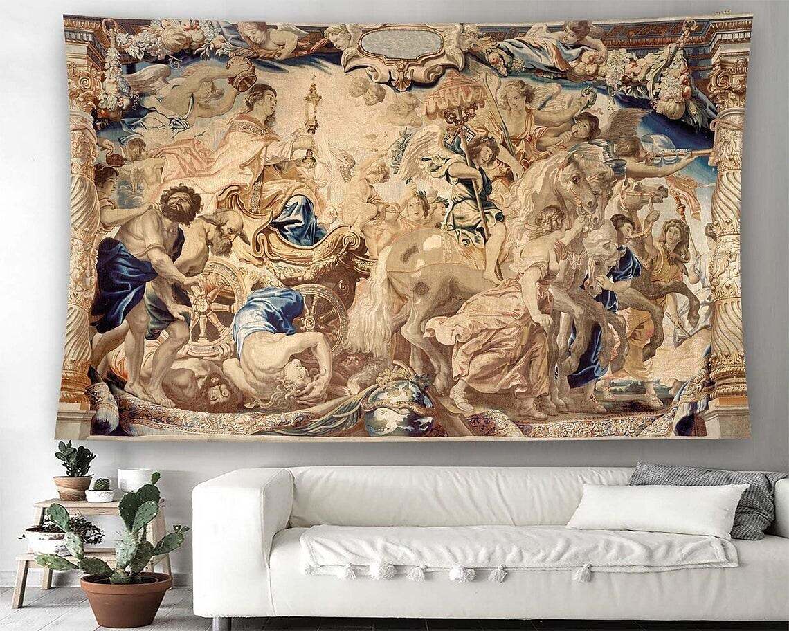 Medieval Painting Wall Tapestry Victoria Art Decor