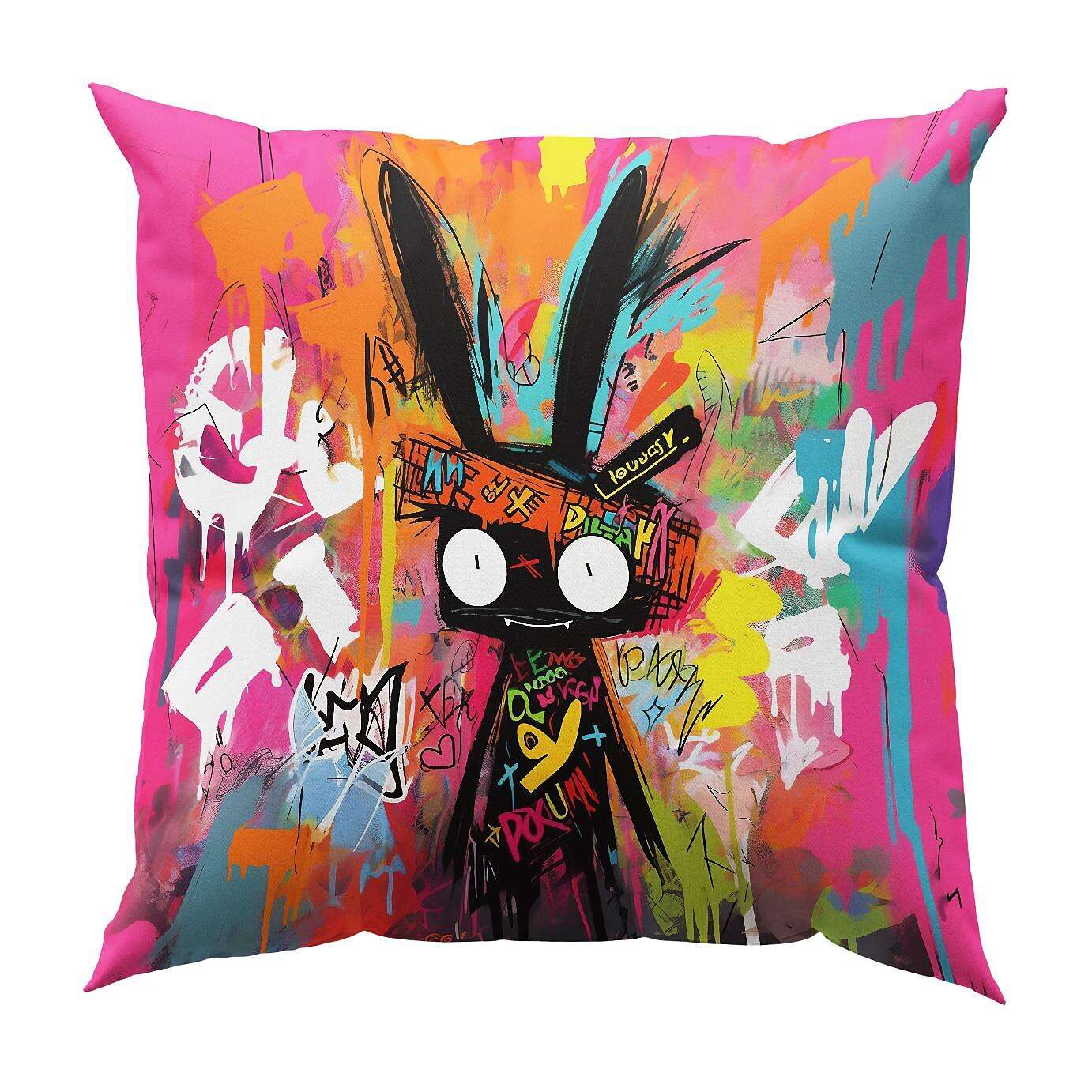 Graffiti Rabbit Pillow Cover 1PC