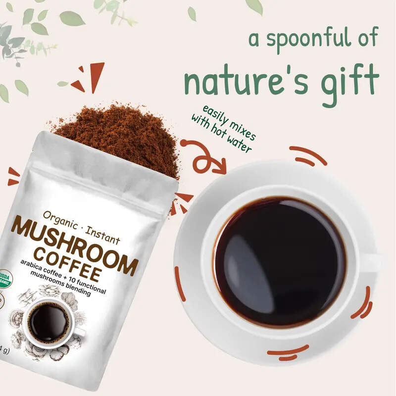 Organic Instant 10 in 1 Mushroom Coffee Powder