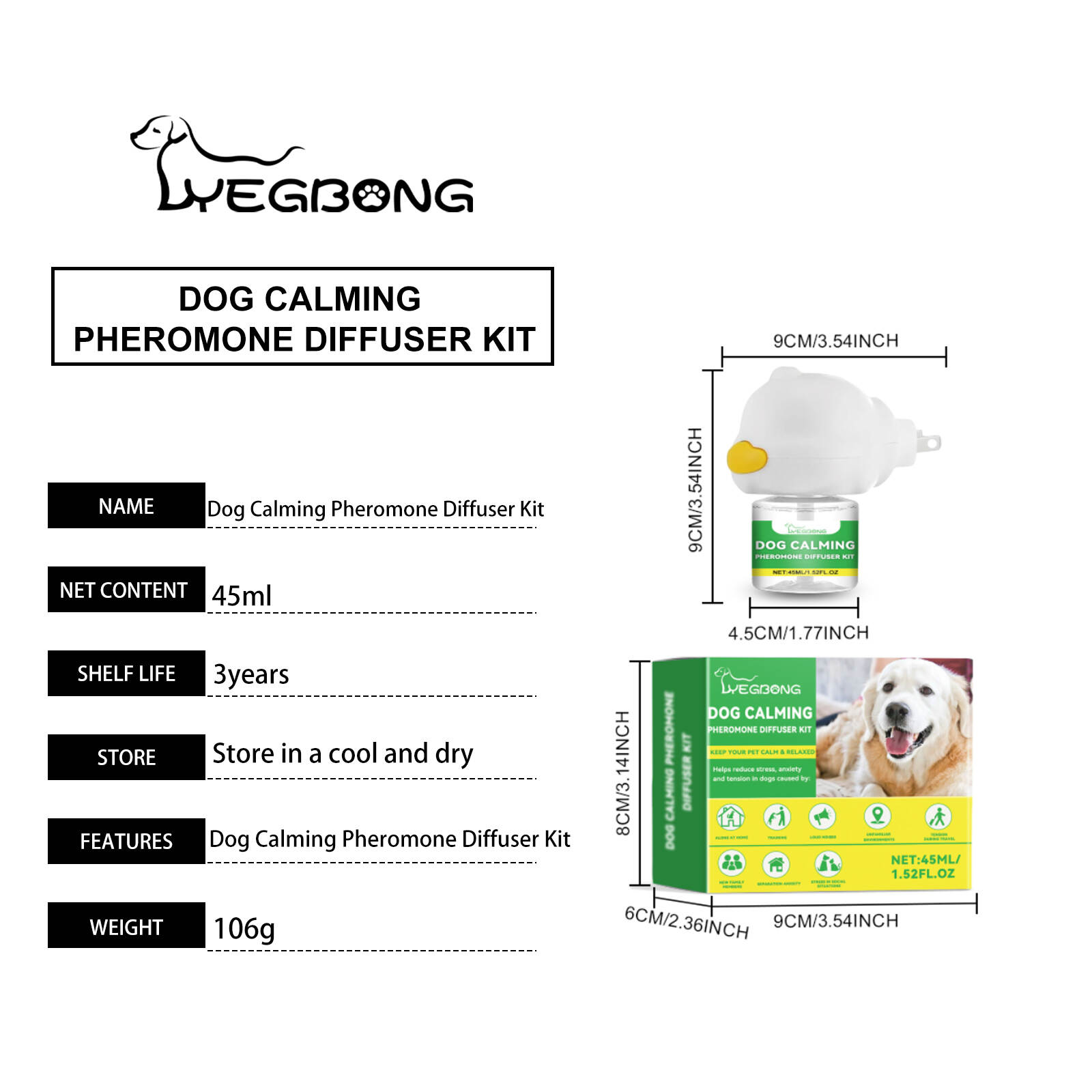 Dog Calming Pheromone Diffuser Kit