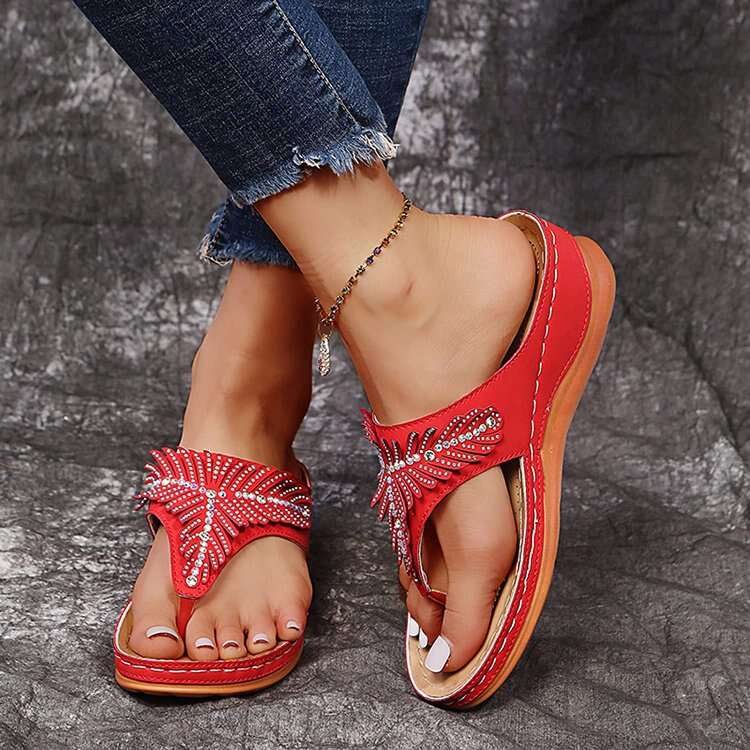 Women's Soft Footbed Orthopedic Arch-Support fishbone pattern sandals