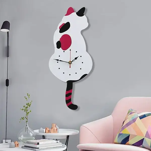 (❤️2023 Early Christmas Sale-49% OFF❤️)Nordic Cat Wagging Tail Wall Clock