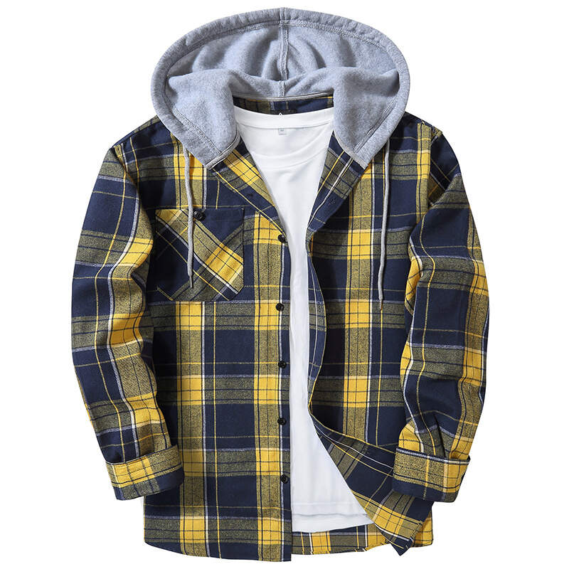 plaid hooded jacket - Buy 3 and get free shipping