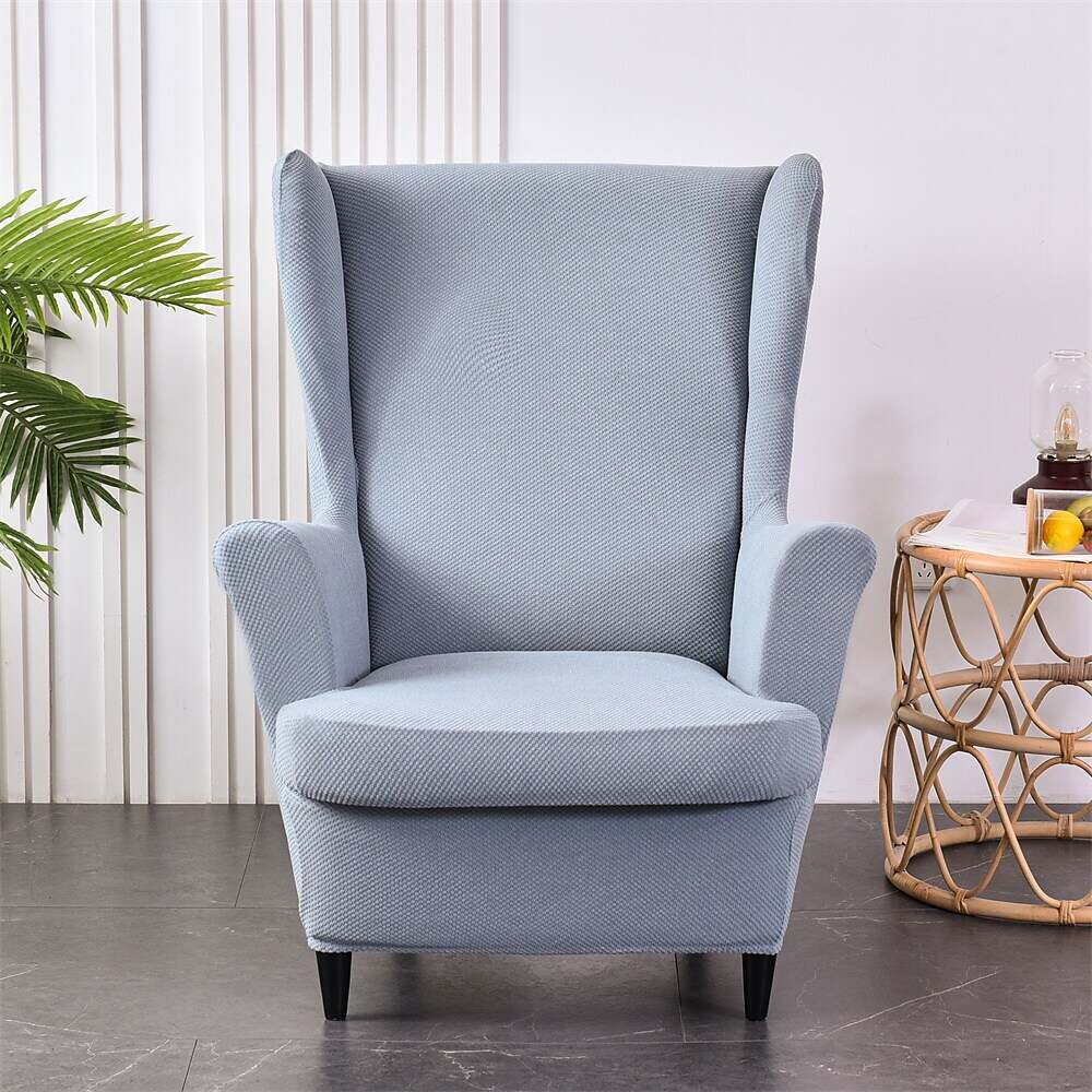 Stretch Wingback Chair Cover IKEA STRANDMON with Seat Cushion Cover