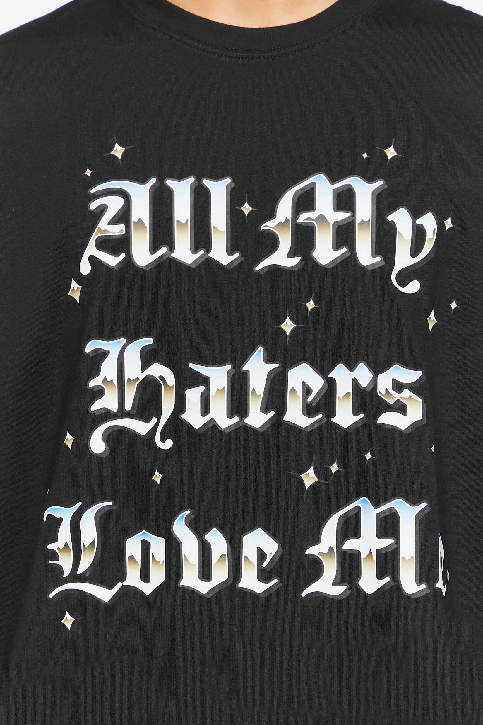 Men Apparel | All My Haters Love Me Graphic Tee Black Forever21 - ZE78713