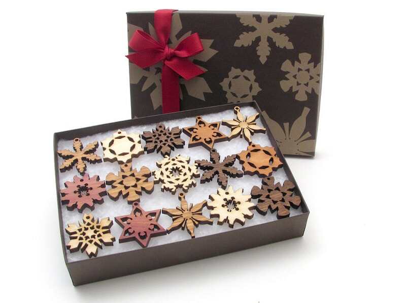 Mini Snowflake Ornaments from Nestled Pines - Gift Box set of 15 . All New Designs