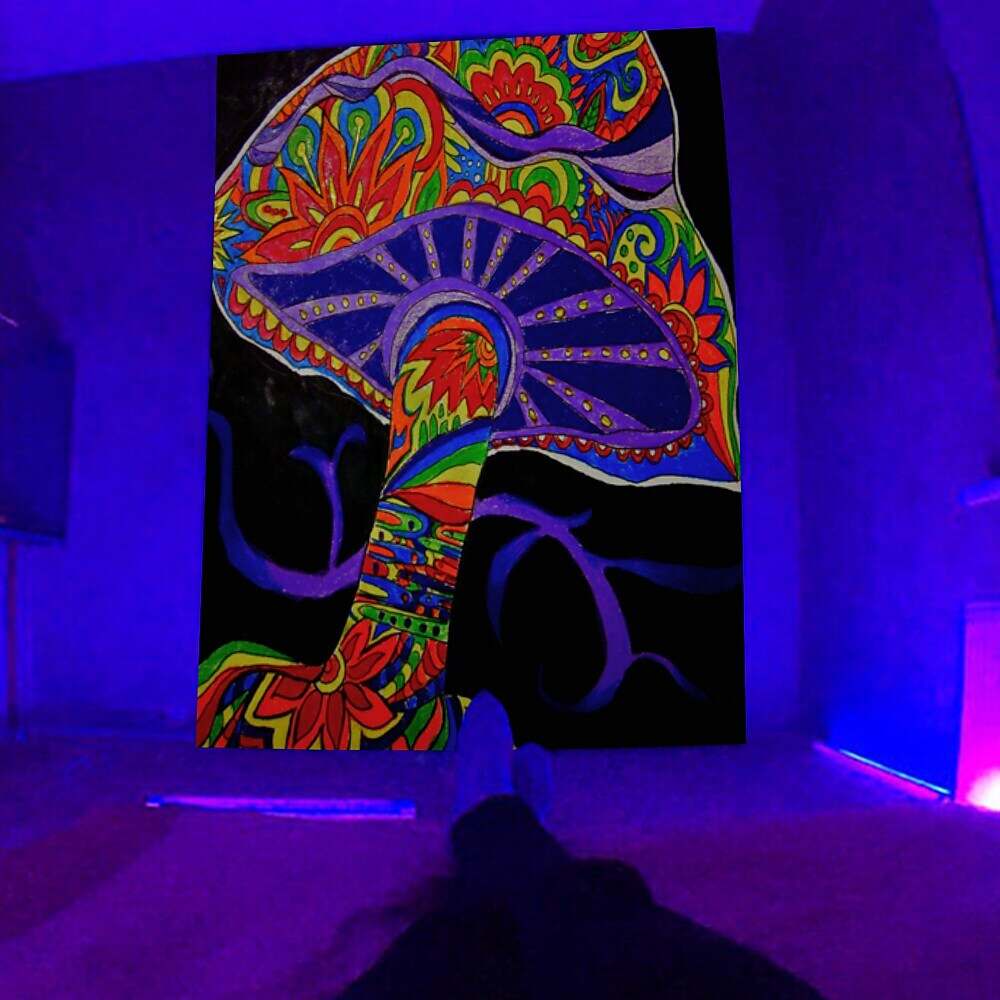 Blacklight UV Reactive Trippy Wall Tapestry