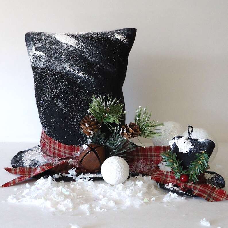 Christmas tree topper Snowman Top Hat, Snowmen, Frosty Snow man, Winter Home Decor, Farmhouse Christmas