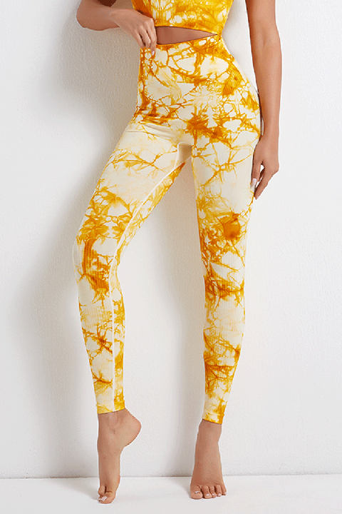 Tie Dye Elastic High Waist Sports Leggings