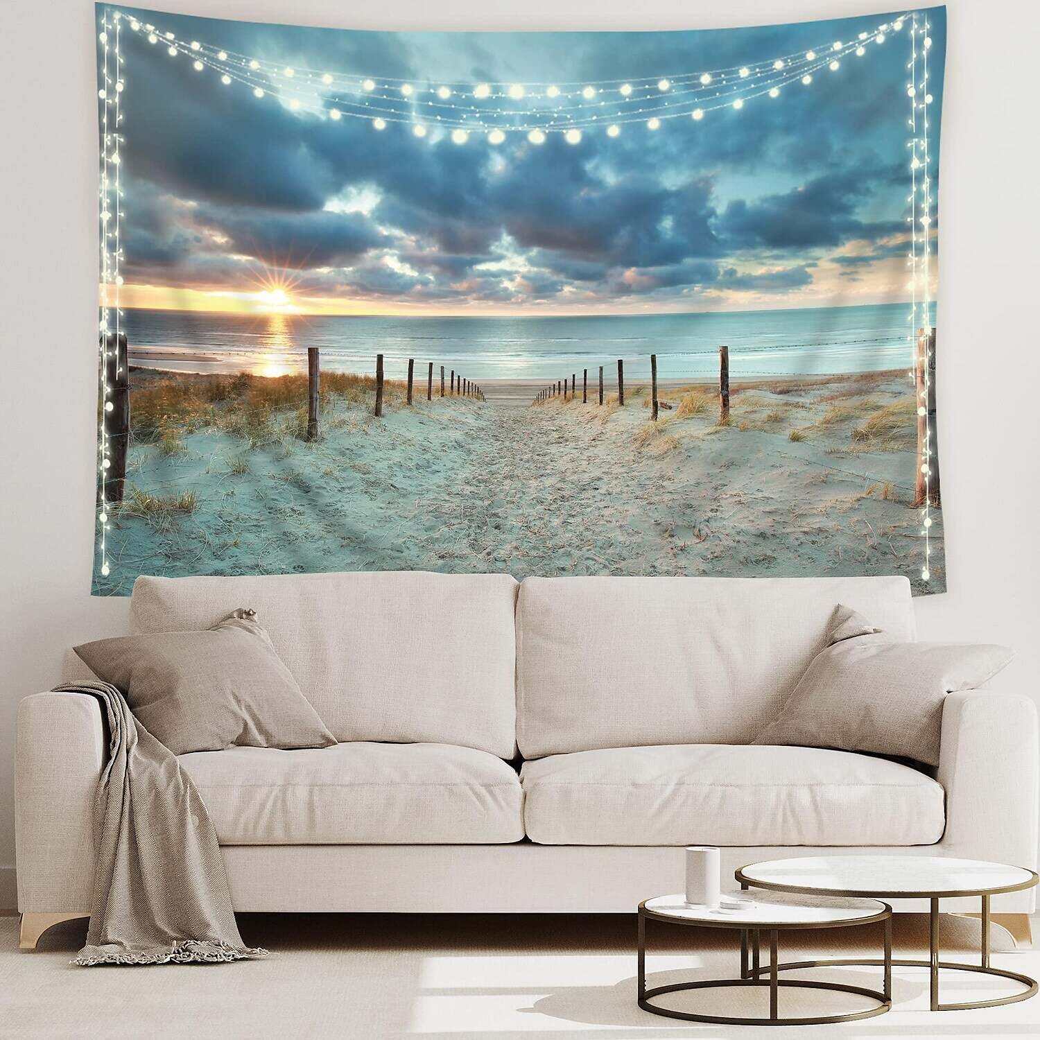 Ocean Beach Wall Tapestry Art Decor Photograph Backdrop