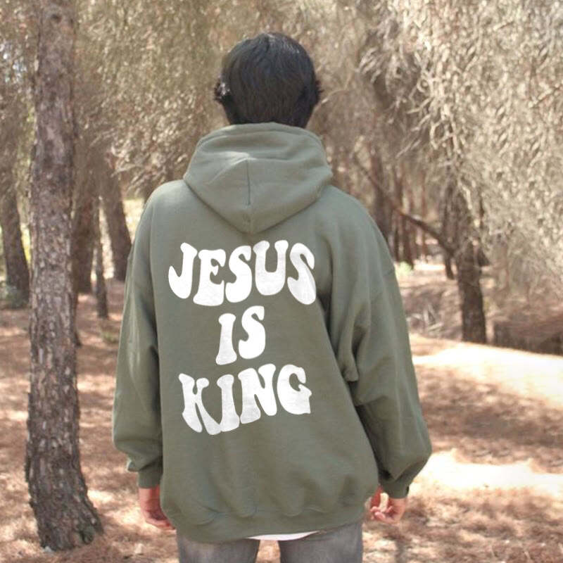 Jesus Is King Print Men's Hoodie