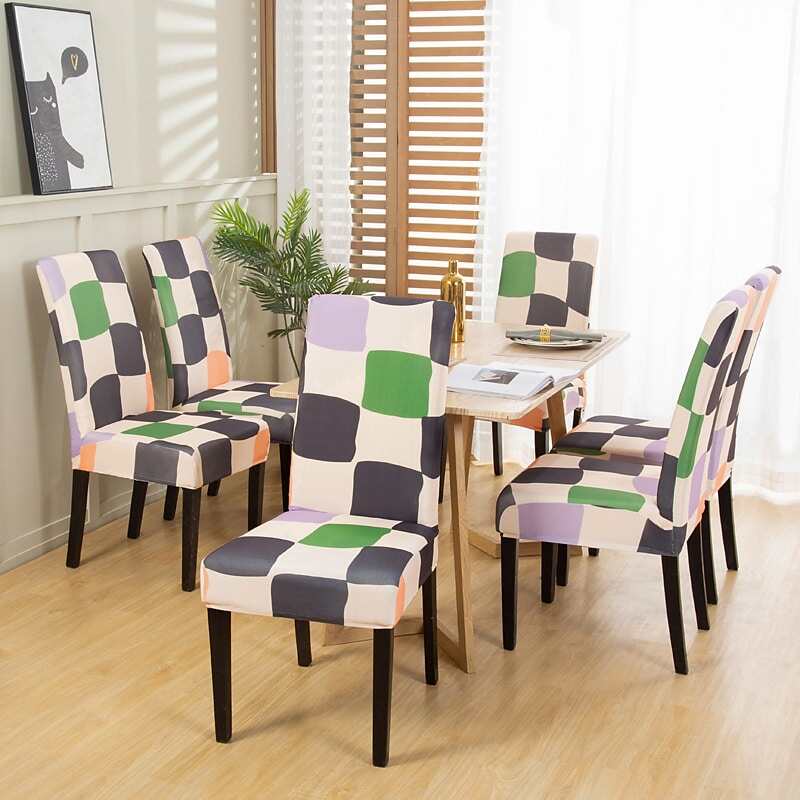 2 Pcs Stretch Kitchen Chair Cover Slipcover