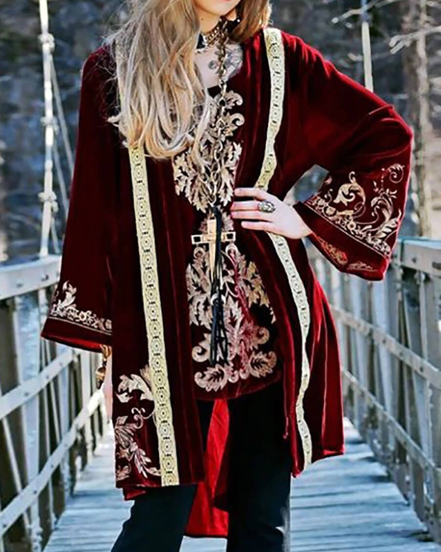 Vintage casual velvet coat