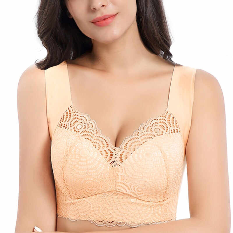 Wire Free Lace Bras for Women Plus Size Vest