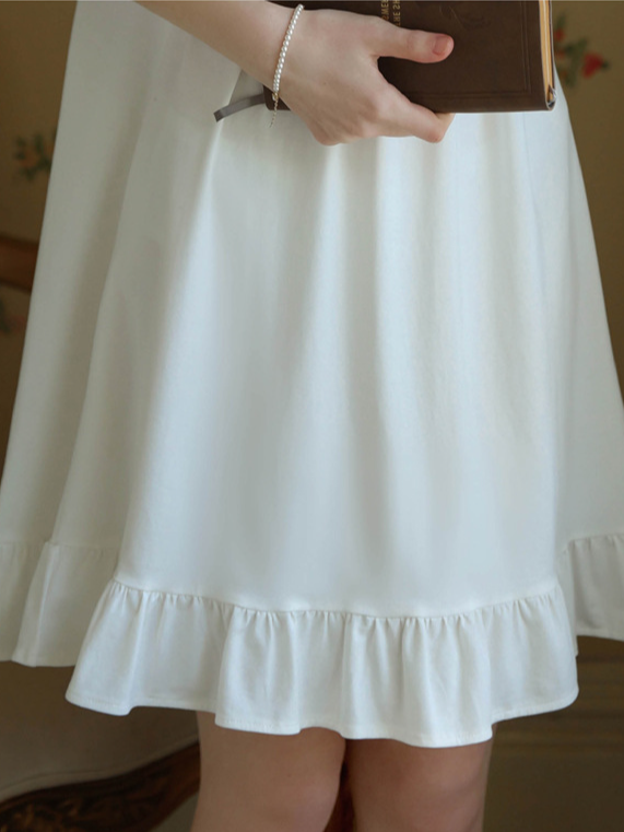 Simple Lace Cotton Square Neck Nightdress