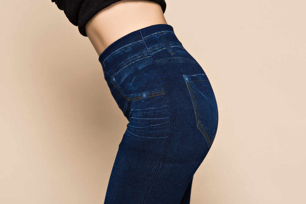 Faux Denim Jeans Leggings