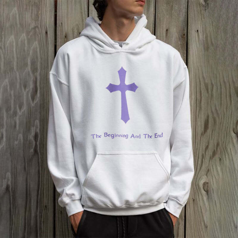 The Beginning And The End Print Hoodie