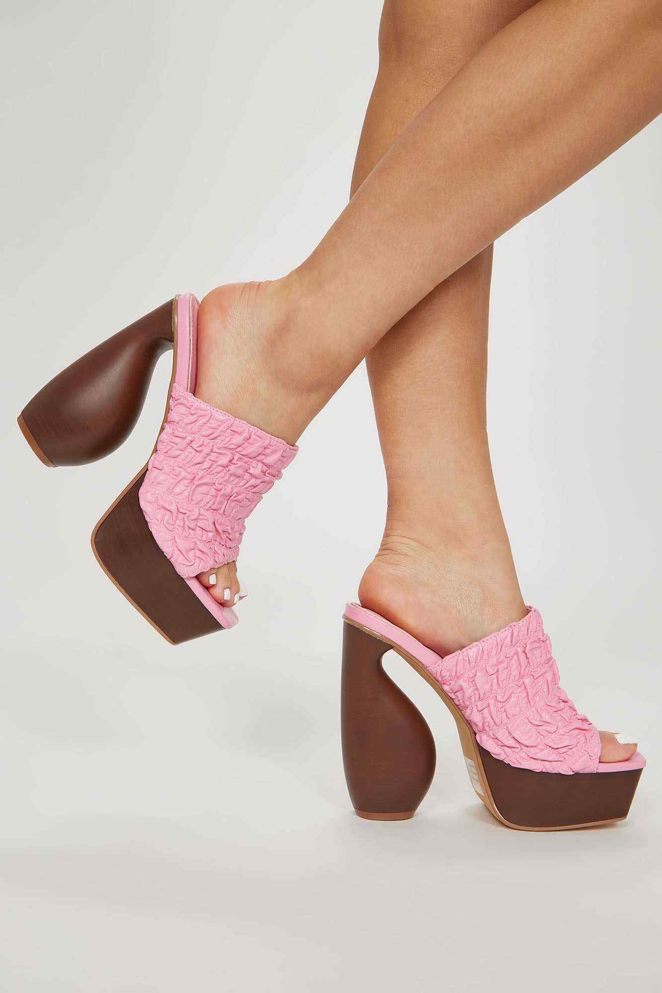 Think Outside The Box Heeled Mules   Pink