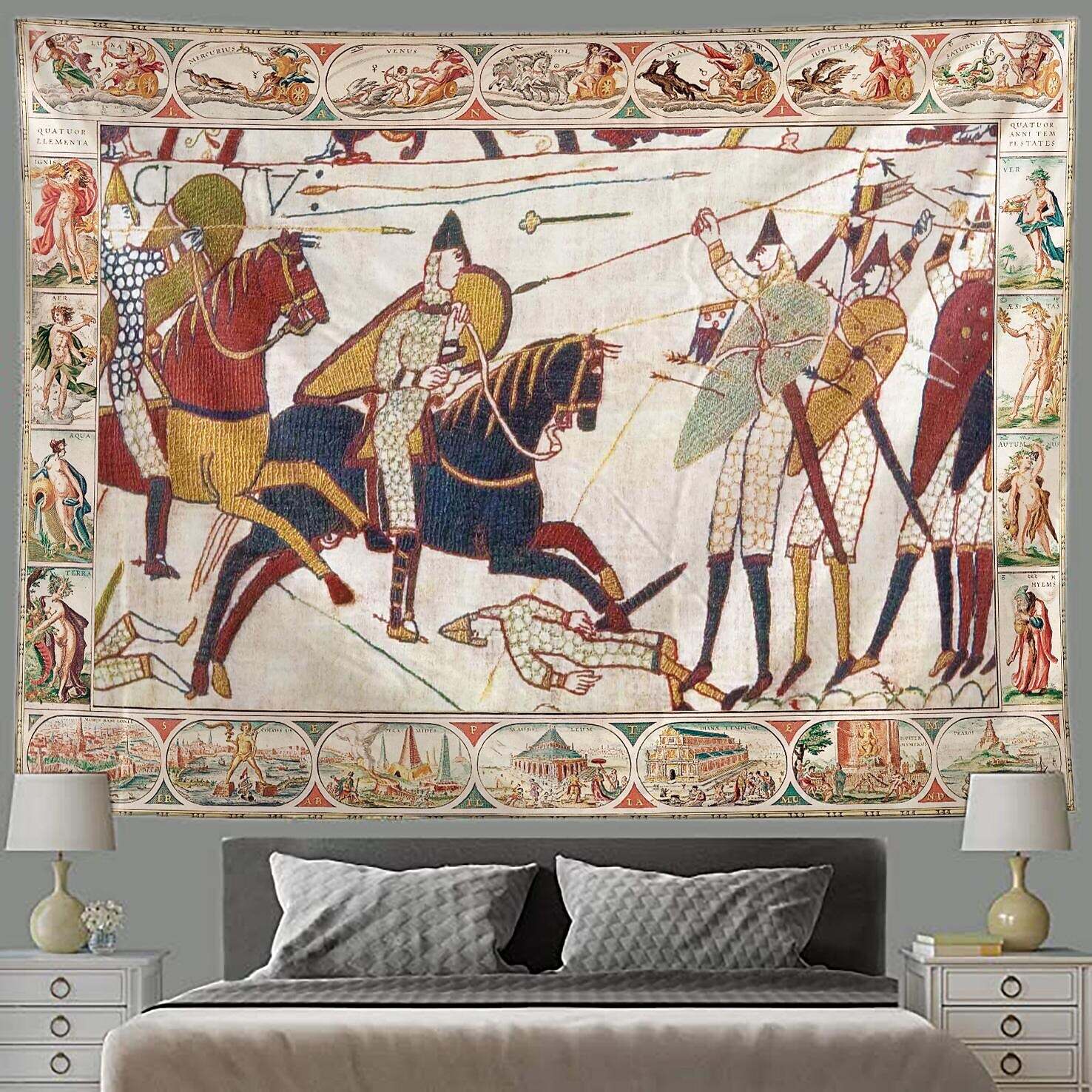 Medieval Bayeux Wall Tapestry Art Decor