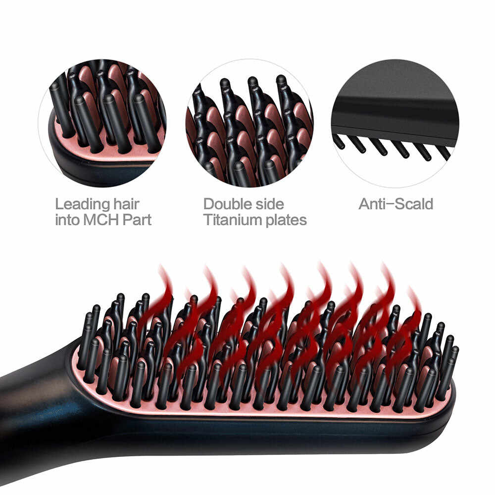 BEARD AND HAIR STRAIGHTENER BRUSH