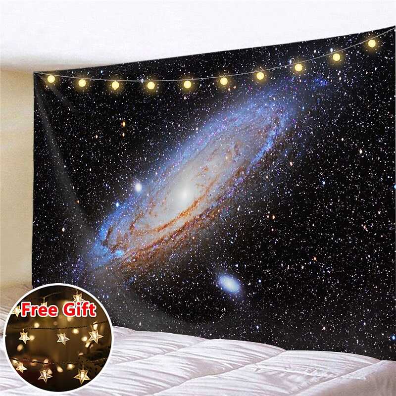 Landscape LED Lights Wall Tapestry Art Decor Galaxy Universe Print