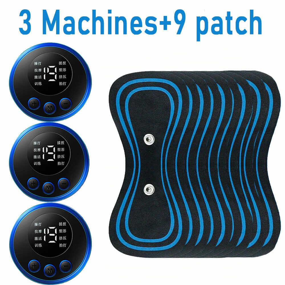 LCD Display EMS Neck Stretcher Electric Massager 8 Mode Cervical Massage Patch Pulse Muscle Stimulator Portable Relief Pain