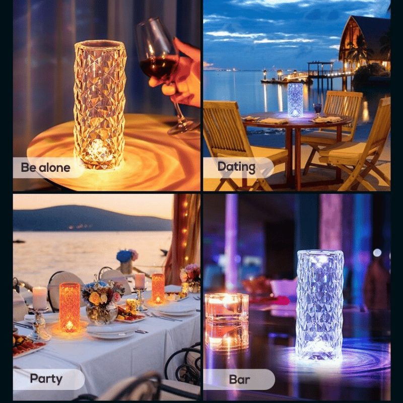 BIG SALE - 50% OFF16 Colors Rose Rays Crystal Diamond Table Lamp