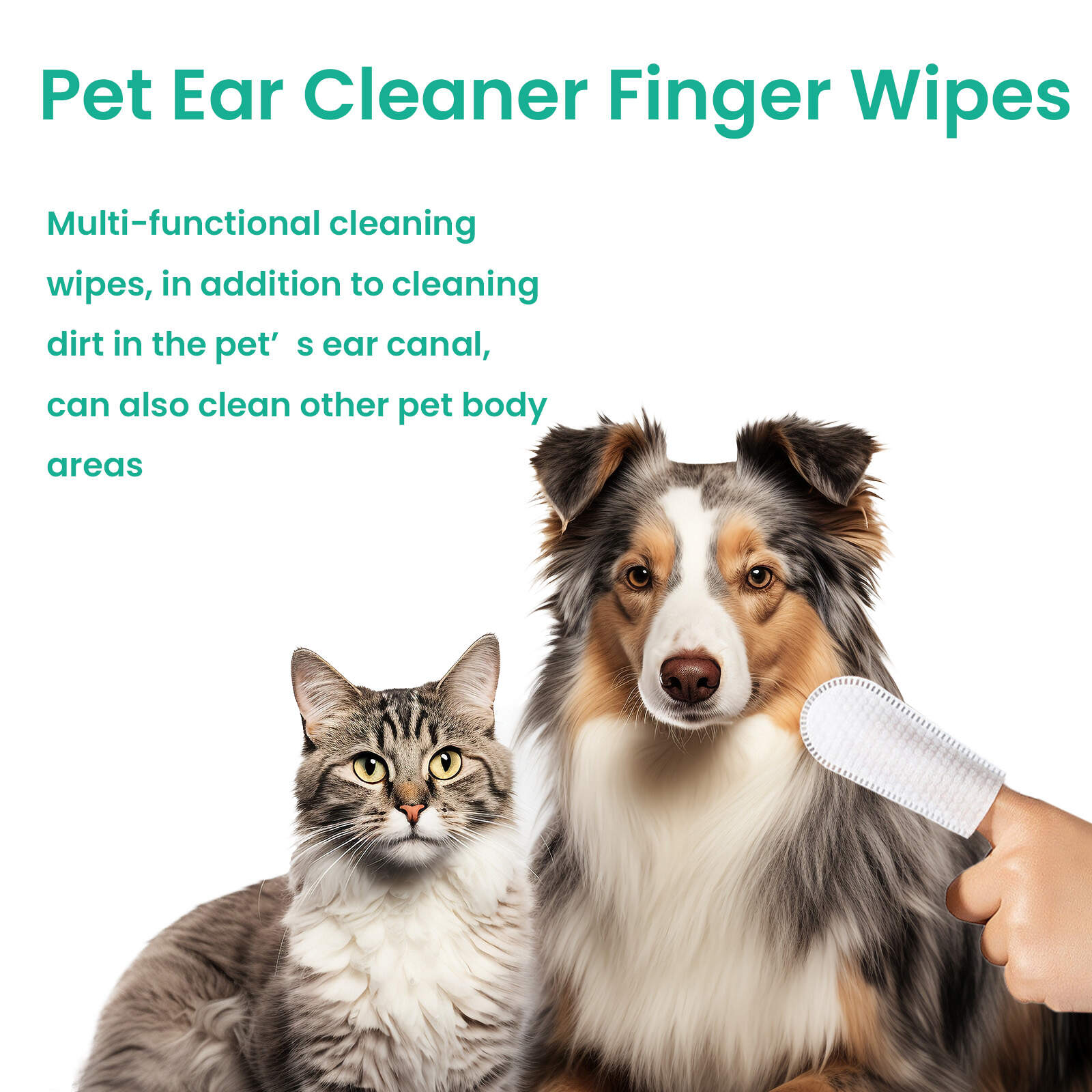 Pet Ear Cleaner Finger Wipes