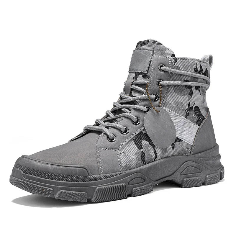 Men's Lace-Up High-Top Combat Boots