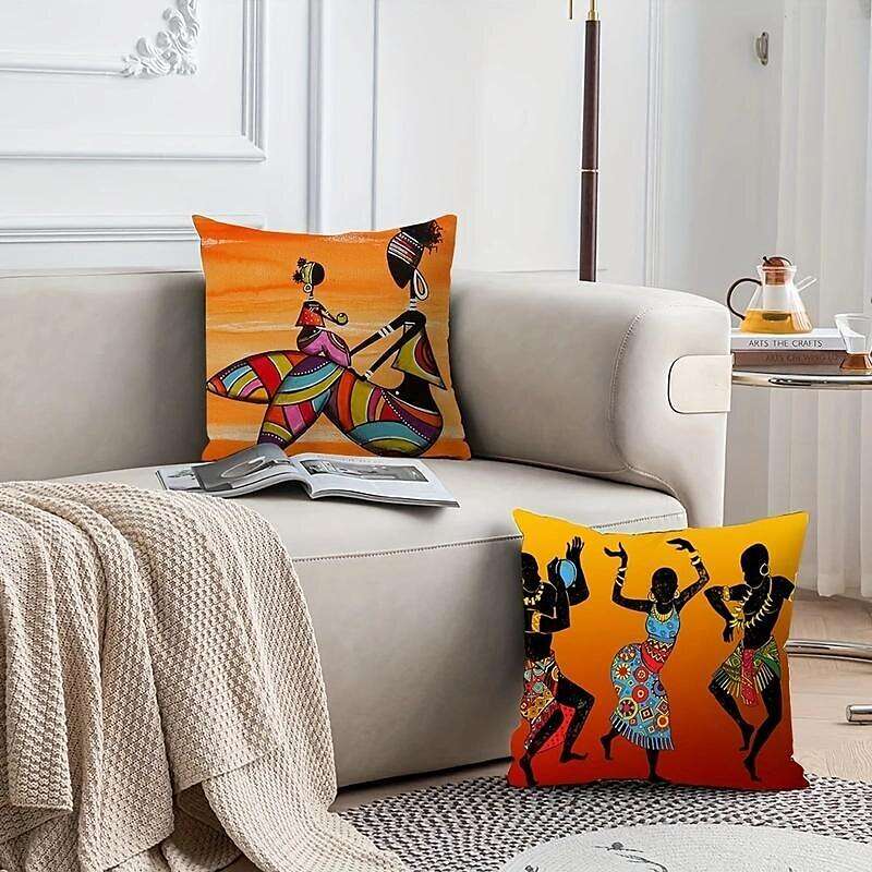 African Women Double Side Pillow Cover 4PC Soft