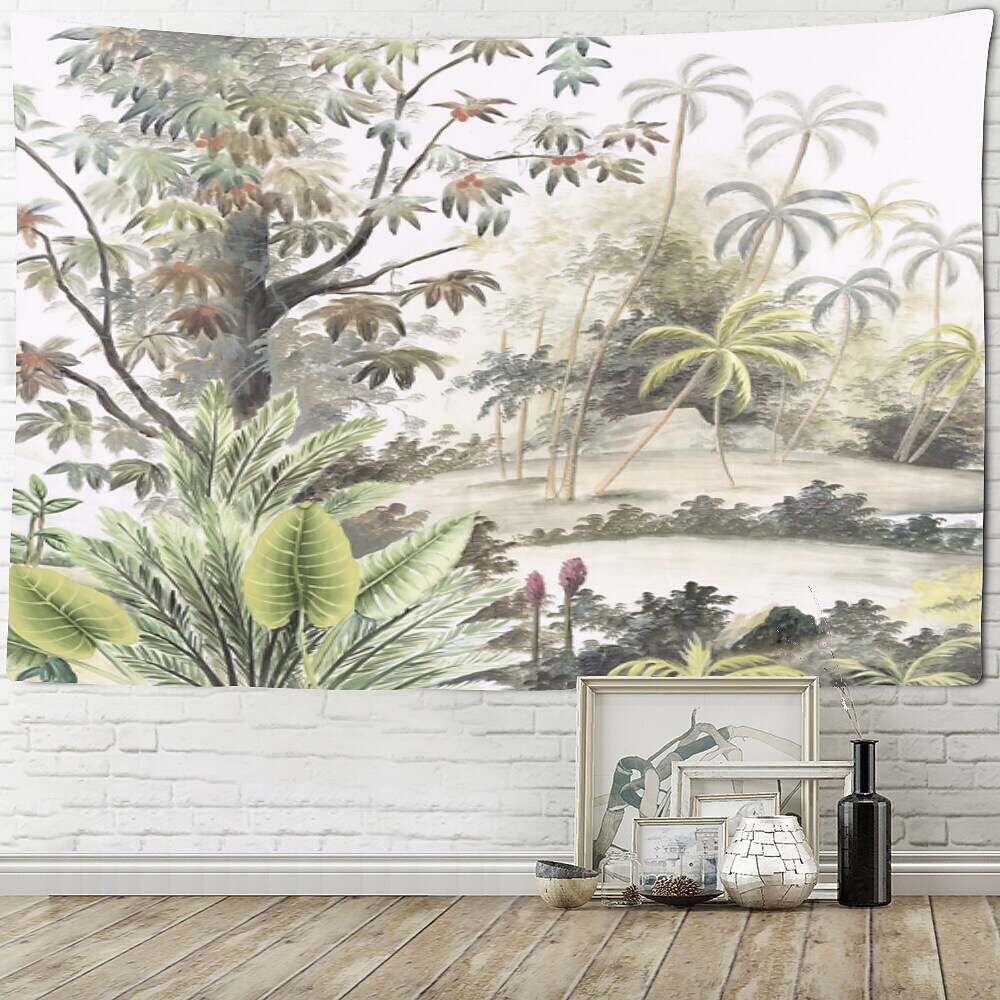 Tropical Forest Flowers Plants Landscape Tapestry