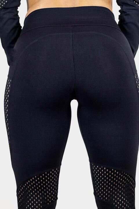 Contrast Mesh Hollow Out Sports Leggings