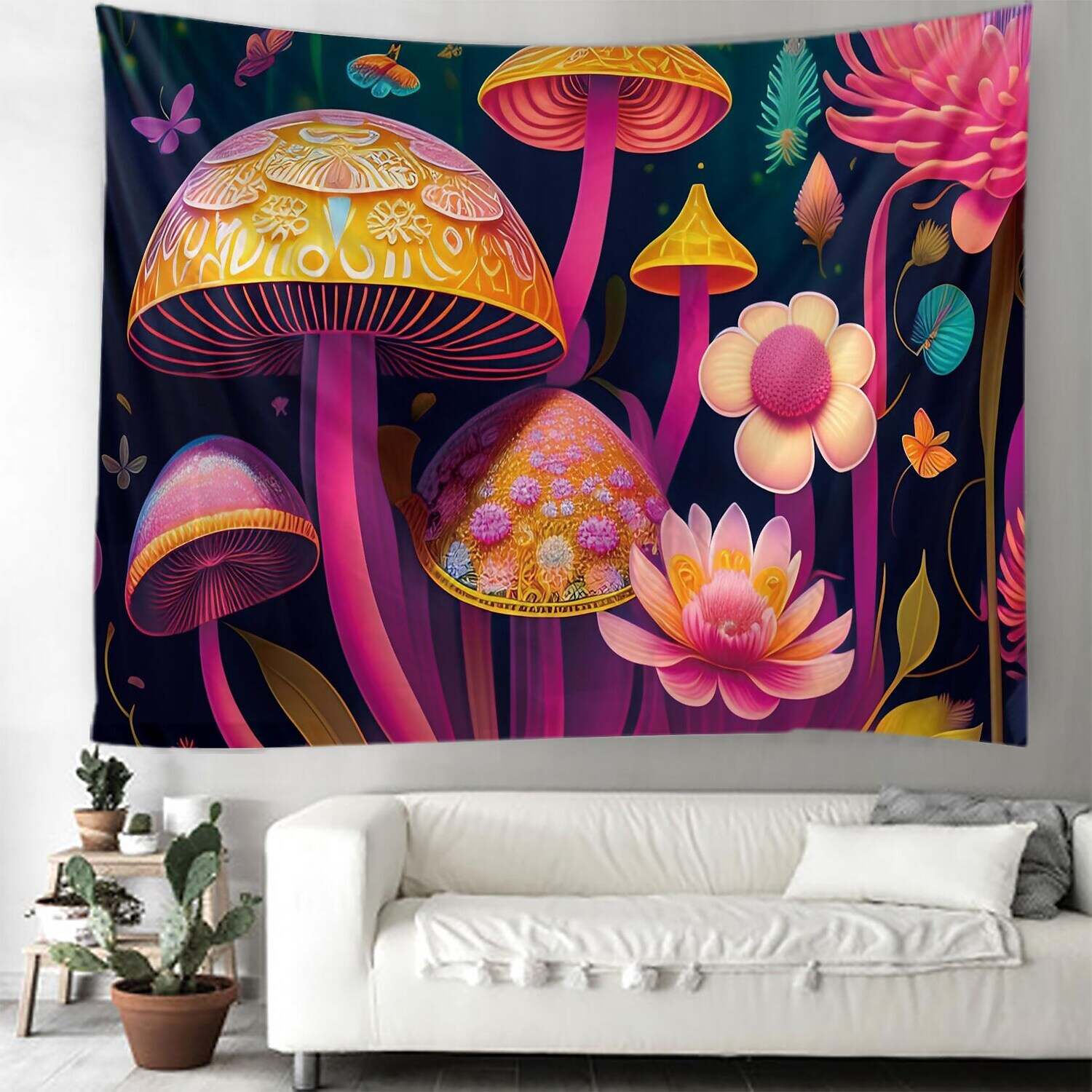 Trippy Mushroom Wall Tapestry Art Decor