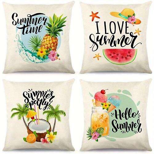 Summer Sunshine Floral Double Side Pillow Cover 4PC Soft