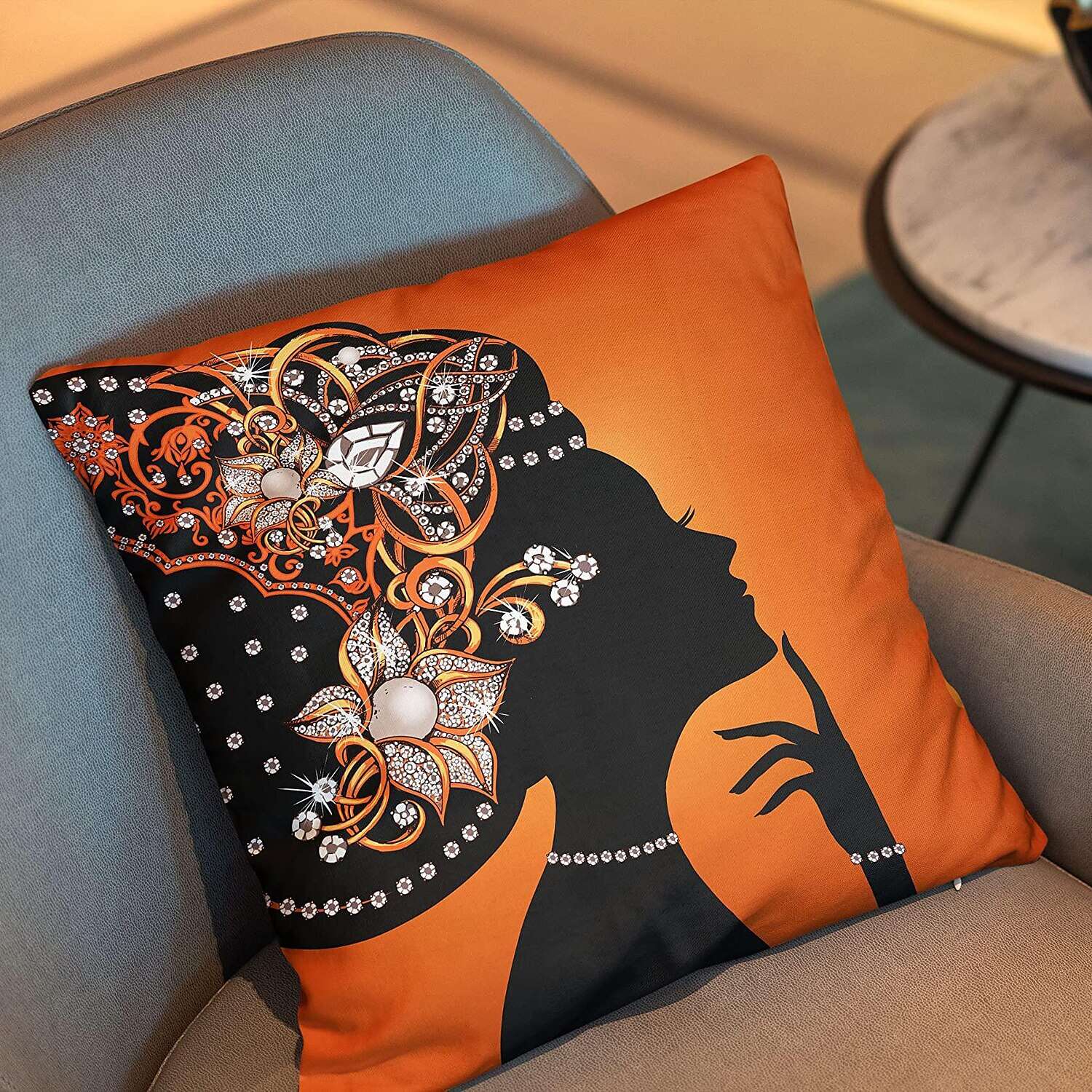 African Women Double Side Pillow Cover 4PC Soft