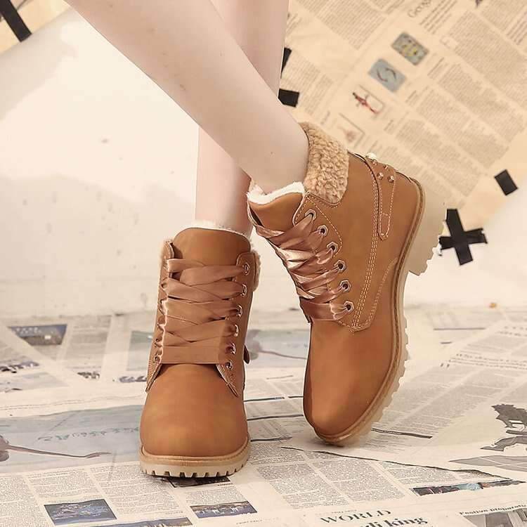 Women's Waterproof Lace Up Ankle Boots