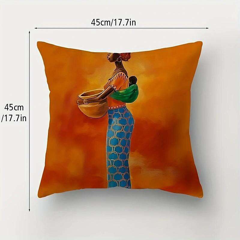 African Women Double Side Pillow Cover 4PC Soft