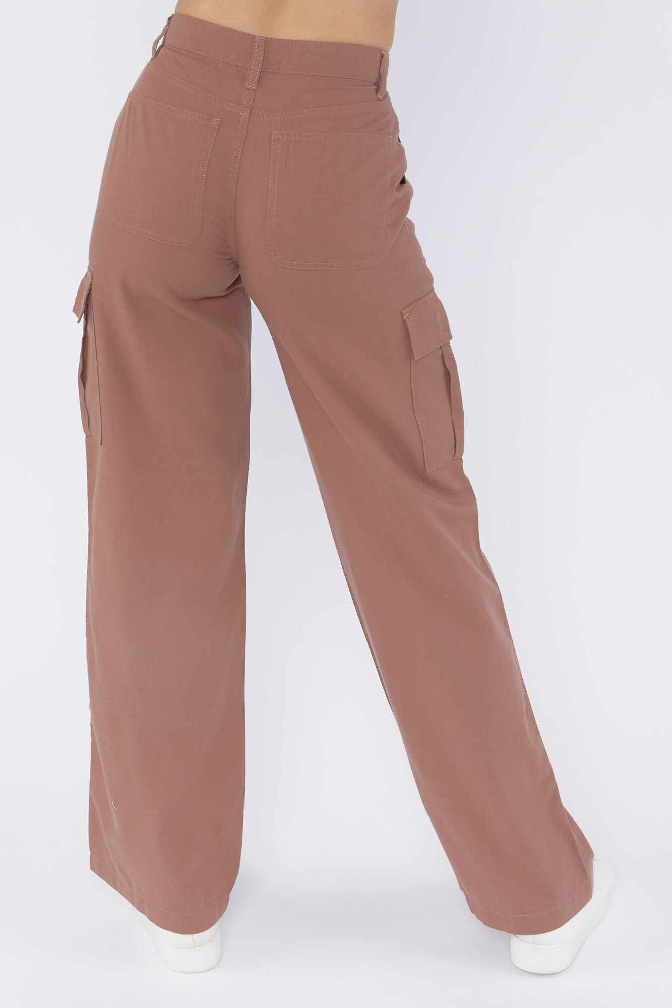 Women Apparel | Tencel Cargo Wide-Leg Pants White Forever21 - SH01447