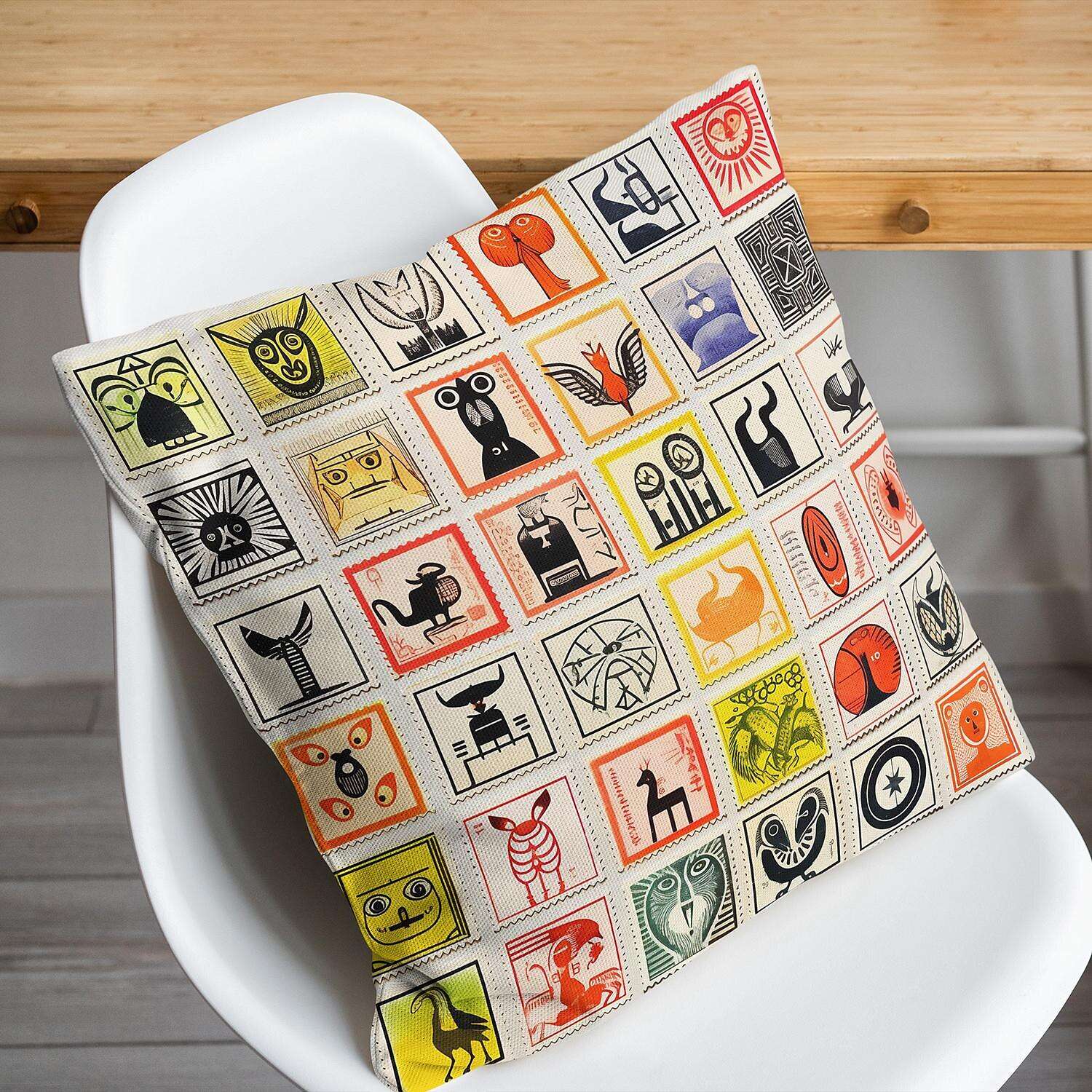 Stamp Collection Pillow Cover 1PC