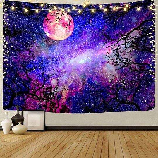 Tree Blacklight UV Reactive Wall Tapestry