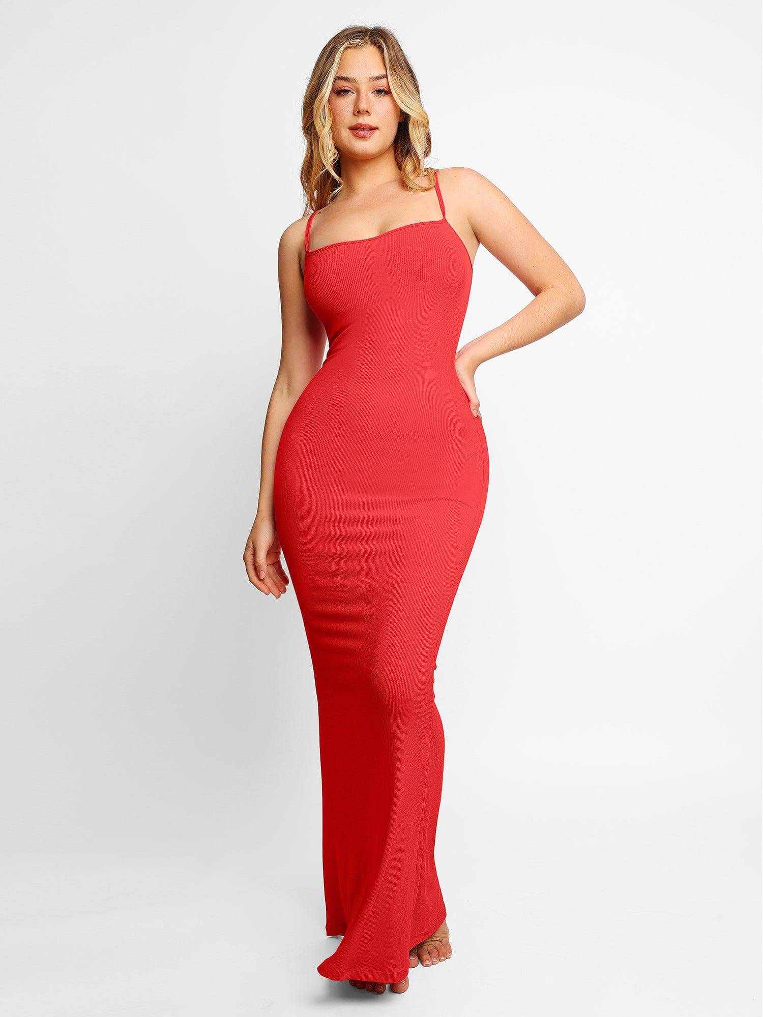 Built-In Shapewear Slip Maxi Lounge Dress