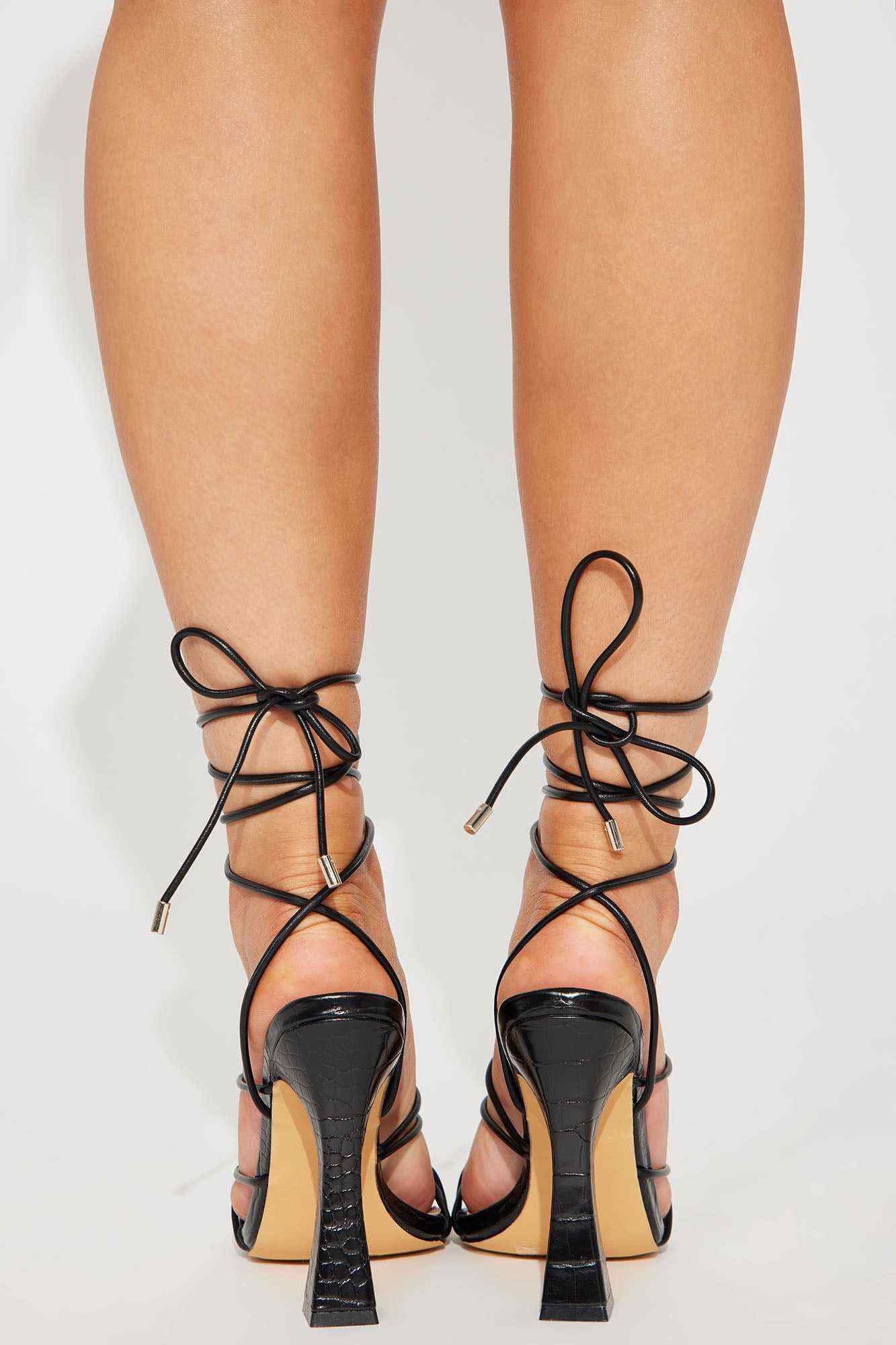 Nikita Wrap Up Heels   Black