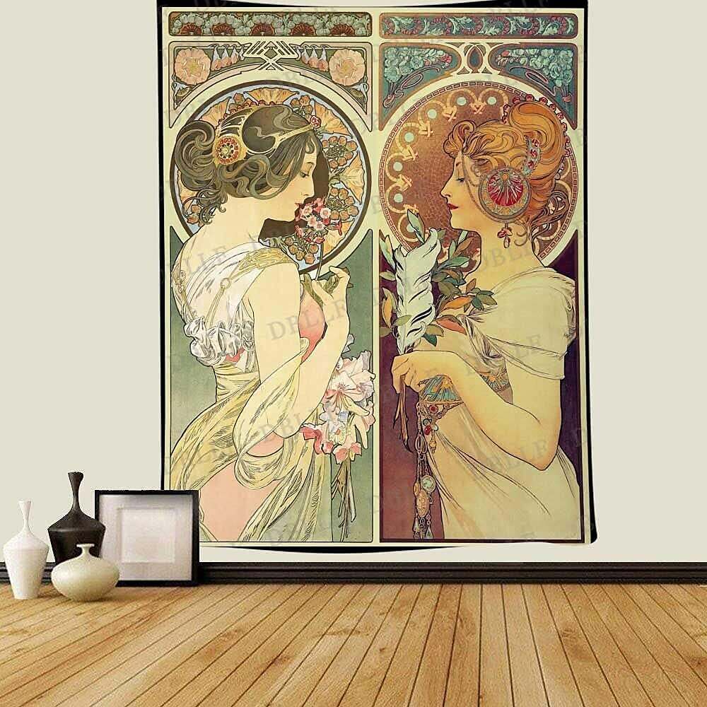 Art Nouveau Lady Victoria Tapestry Medieval Wall Art Decoration