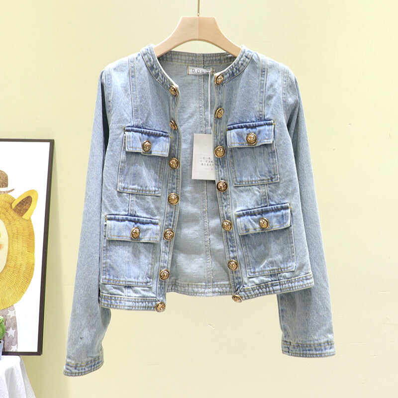 Blue Slim Fit Denim Jacket