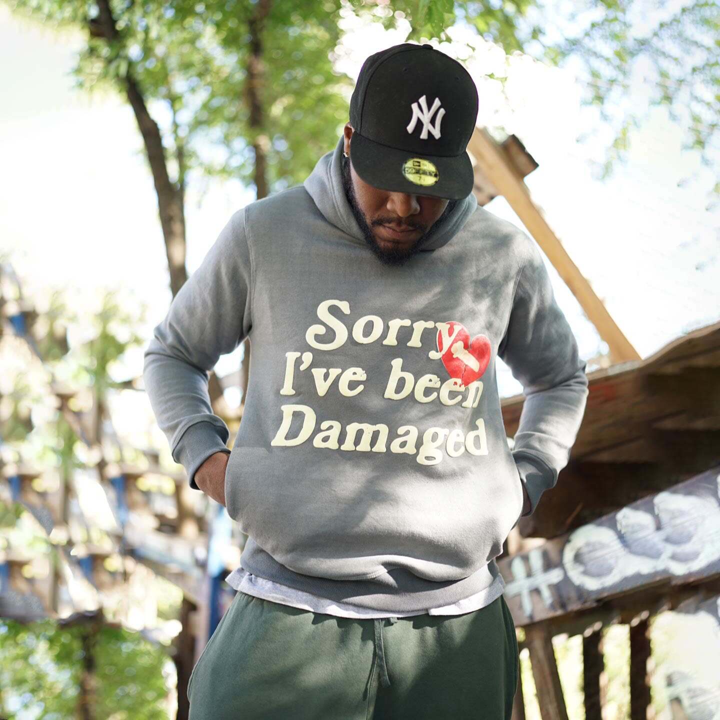 Sorry,I've been damaged print hoodie