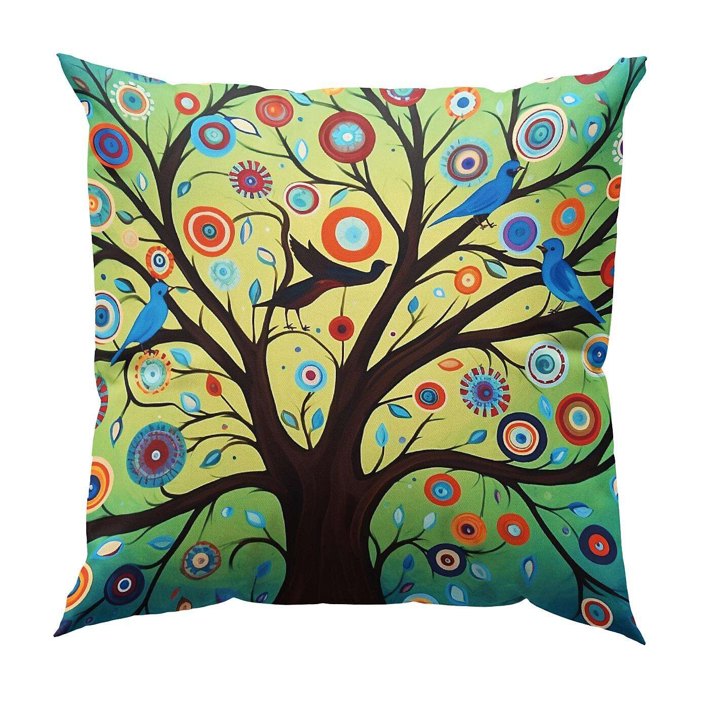 Double Side Pillow Cover 4PC Tree of Life Soft Decorative Square Cushion Case Pillowcase for Bedroom Livingroom Sofa Couch Chair