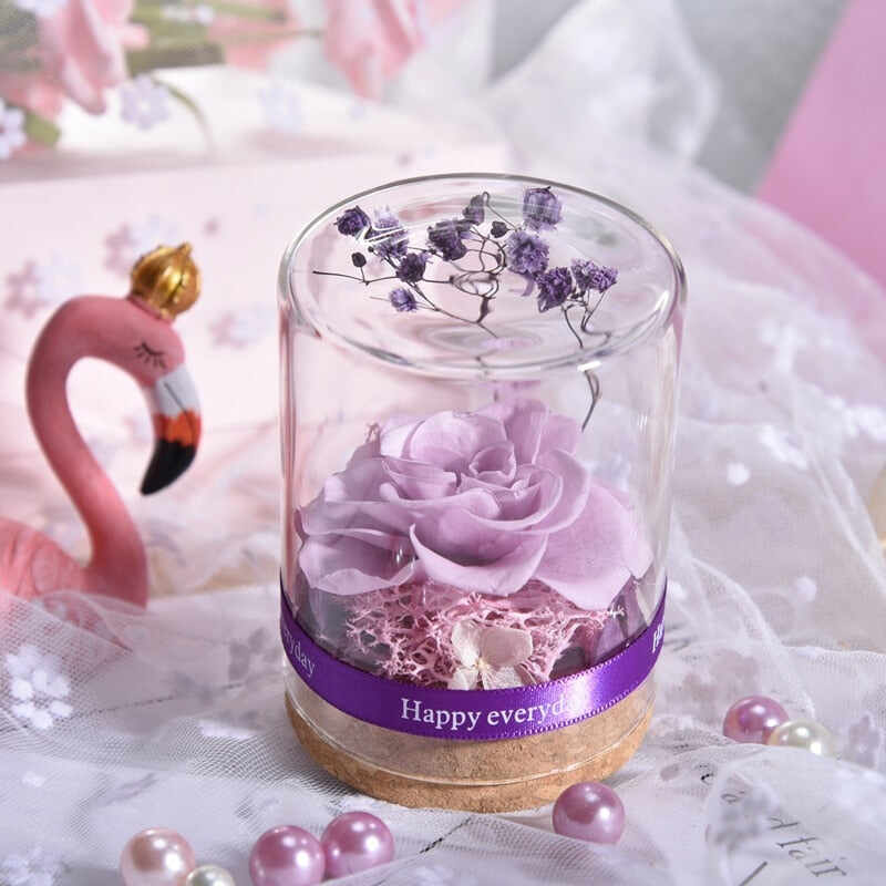 Rose Real Flower Glass Gift for Valentine's Day