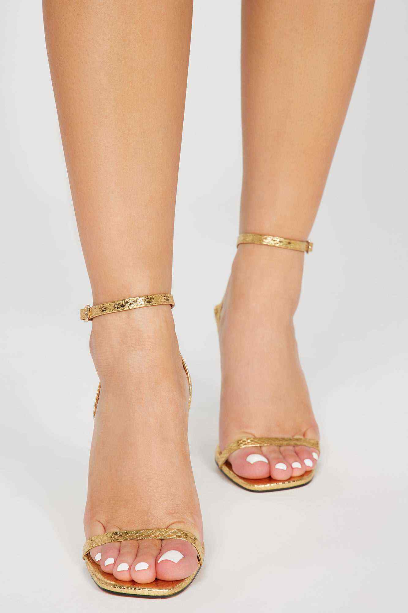 Radiant Night Heeled Sandals   Gold