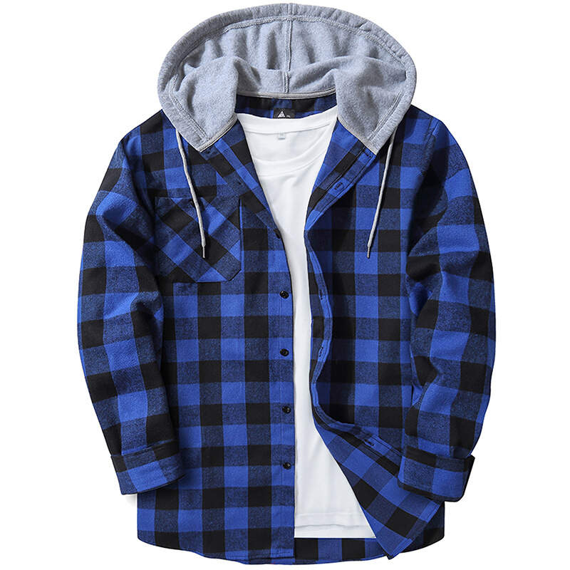 plaid hooded jacket - Buy 3 and get free shipping